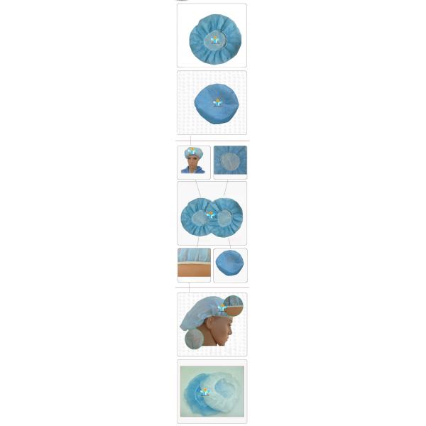 Double Elastic Disposable SMS Bouffant Cap For Doctor Surgeon S Cap