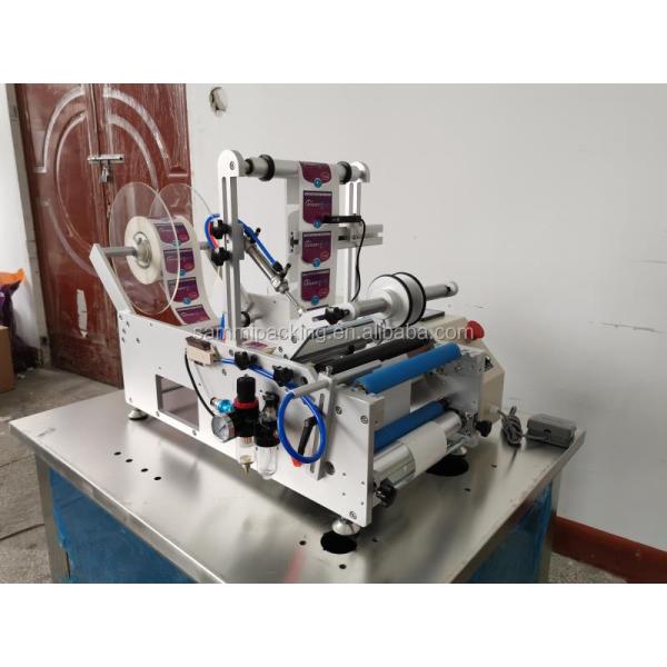 High Quality Dual-Side Labeling Machine, Tabletop Wrap-around Label Applicator for Round Tank/Bottle with Counting Function