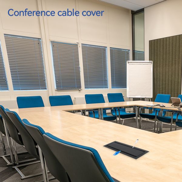 Double Flip Cover Table Cable Holder Organizer Management Tray 340MM