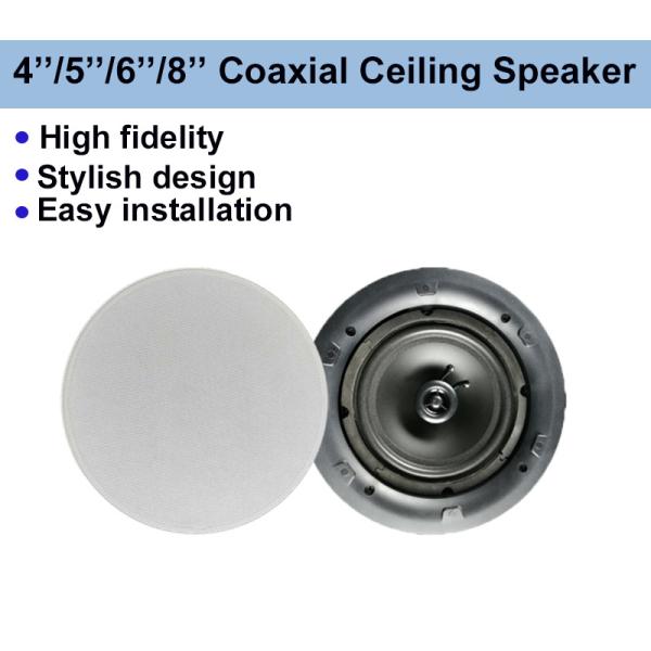 30W 8 ohms Frameless Ceiling Speaker Magnetic-frame Passive Speaker 6 Inch Coaxial Speaker Cost-effective Speaker OEM ODM
