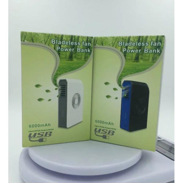 Mini Portable USB 6000mAh Mobile Power Bank Plus Small Fan without Leaf