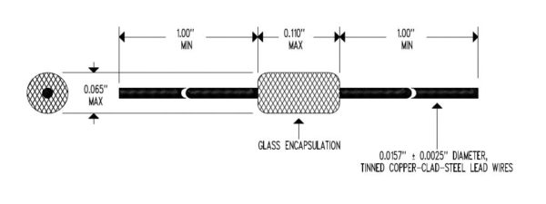 MF58 100K Power NTC Thermistor Precision 3950 Glass Encapsulated NTC Thermistor