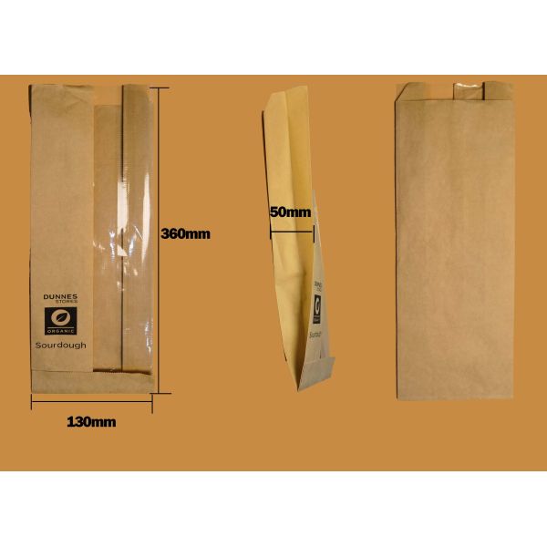 Micro Perforated Flat Satchel Kraft Paper Bag With Clear Window Fresh And Breathable Bakery Bag Bread Bag Food Bag