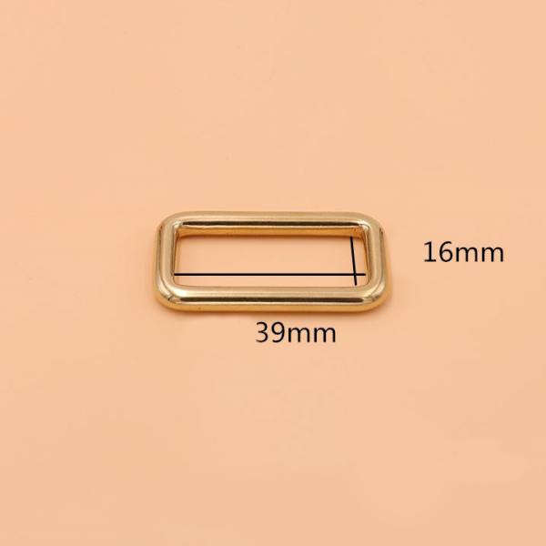 Solid brass square ring buckles cast seamless rectangle rings leather craft bag strap buckle garment belt luggage purse DIY