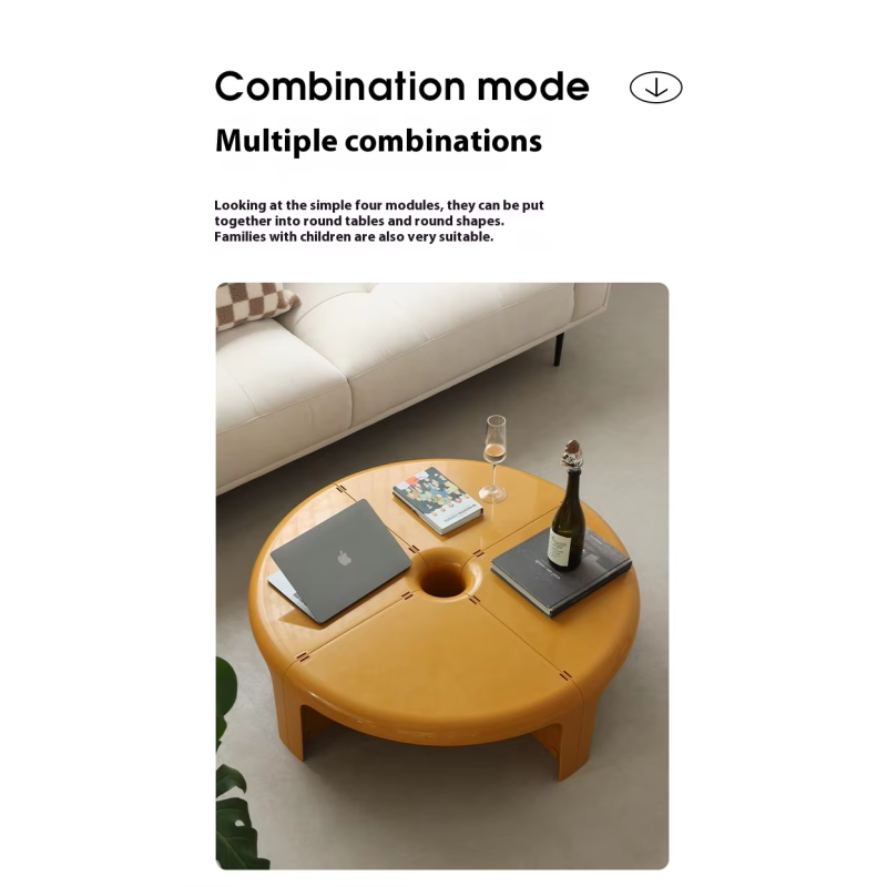 Modern Adjustable Modular Side Table Detachable Splicing Combination ABS Plastic Coffee Table Living Room Furniture Eco-Friendly