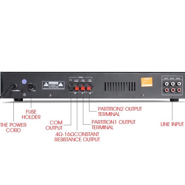 2 Zones Control PA System Amplifier Fashionable Appearance With Bluetooth Function