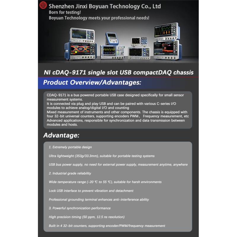 National Instruments CDAQ-9171 CompactDAQ Chassis With USB 2.0 Connectivity 1 Slot Design