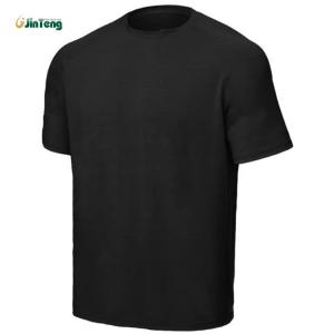 China Crew Neck Black Military T Shirt Tactical Tech Nylon Cotton Elastane Military Garments on sale