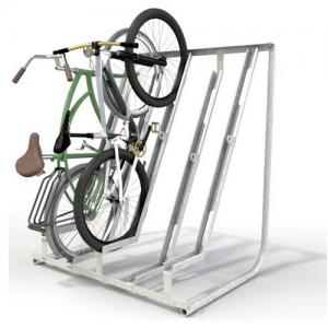 China Semi Vertical Metal Bike Rack Stand Hardware Fabrication Street Bike Rack on sale