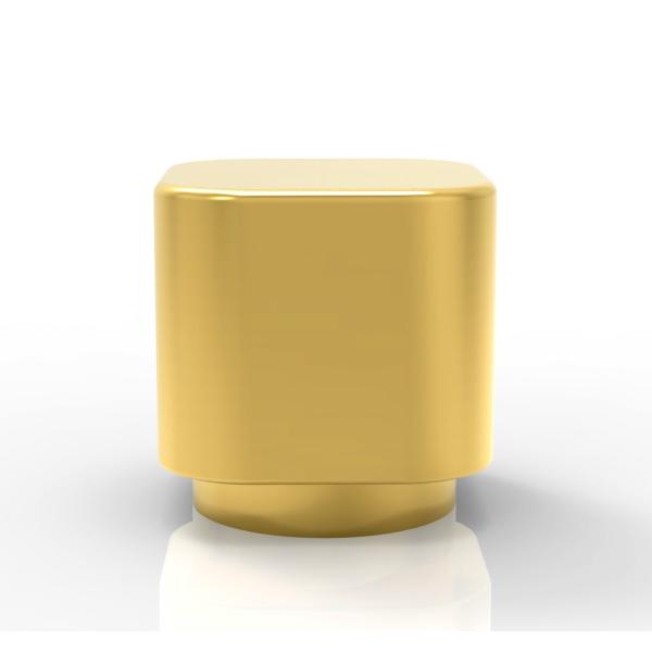 Design Customized Gold Color Zamak Perfume Bottle Caps For Fea15 neck