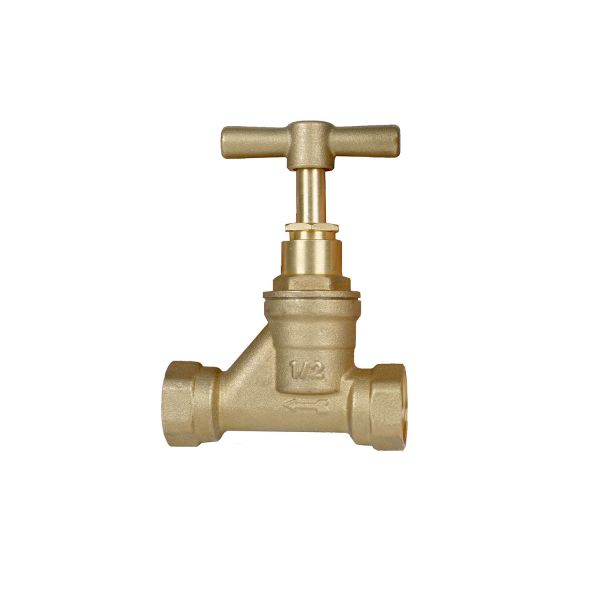 Y-Pattern Brass Stop Valve 1/2" Compression End T-Handle Globe Valve for Water Plumbing System