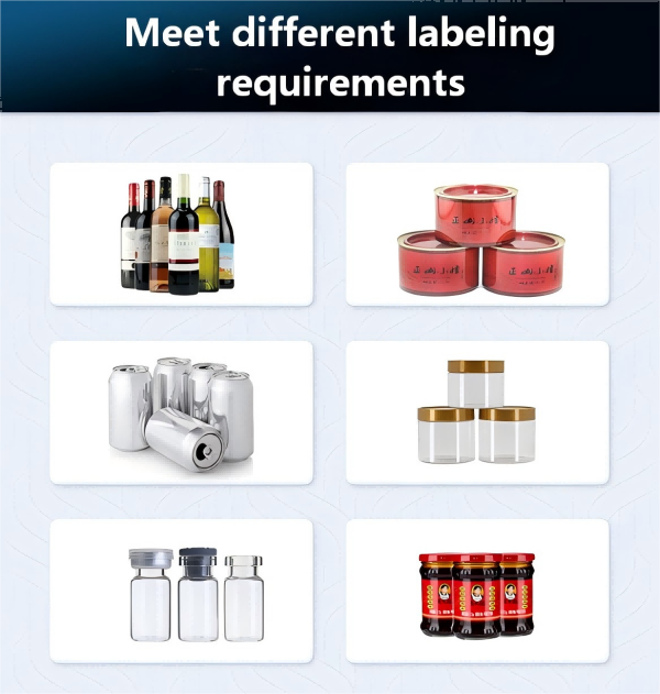Semi-Automatic Flat Electronic Sticker 3M Adhesive Double-Sided Labeling Machine CH-615H for Cans & Bottles with PLC Core Components