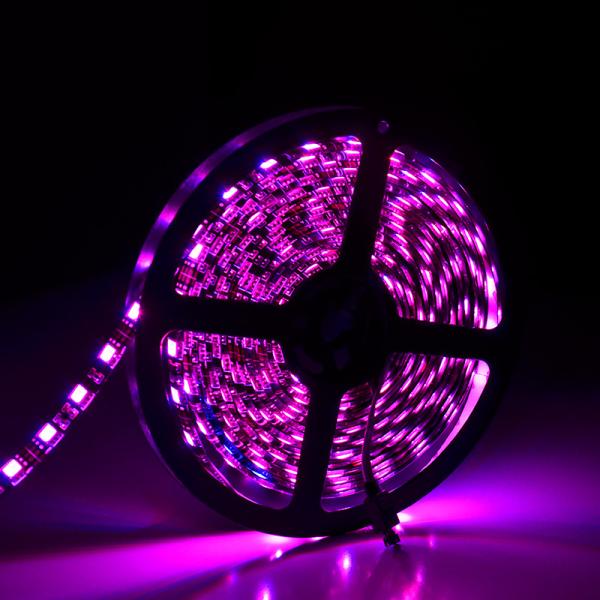 Single Row RGB + White interval 5050 Flexible LED Strip Lights 12V 14.4 Watt Waterproof