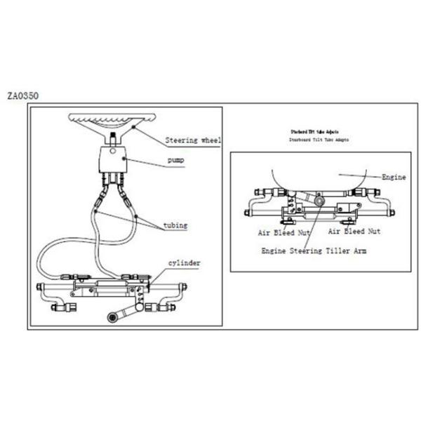 Winibo Marine Hydraulic Outboard Steering Ram / Cylinder To 300 Hp