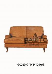 Wholesale classical America style antique 2 seater leather sofa/classic 2 persons leather sofa from china suppliers