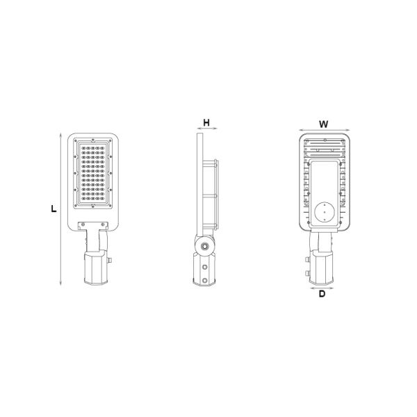 50W 6000lm Outdoor LED Street Lighting 24V 48V