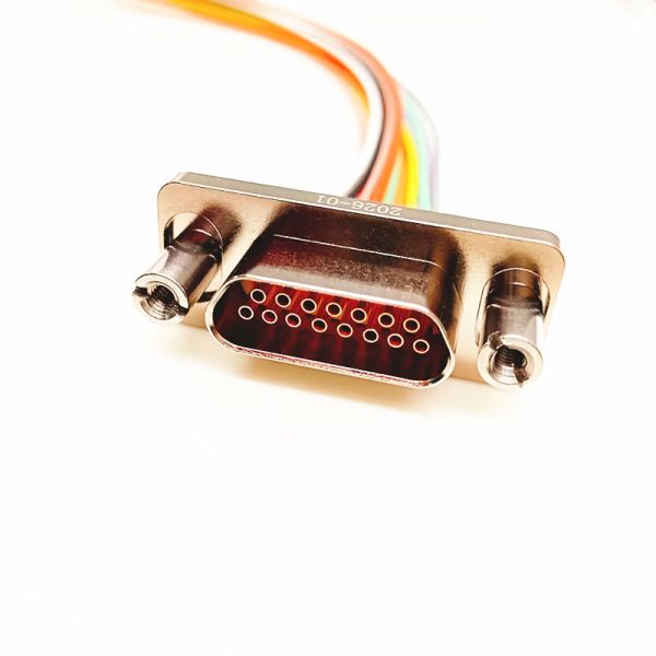 J29A-15TJL Rectangular Electrical Connector with 15 Pins Threaded Locking and Precision Twisted Wire Elastic Pins
