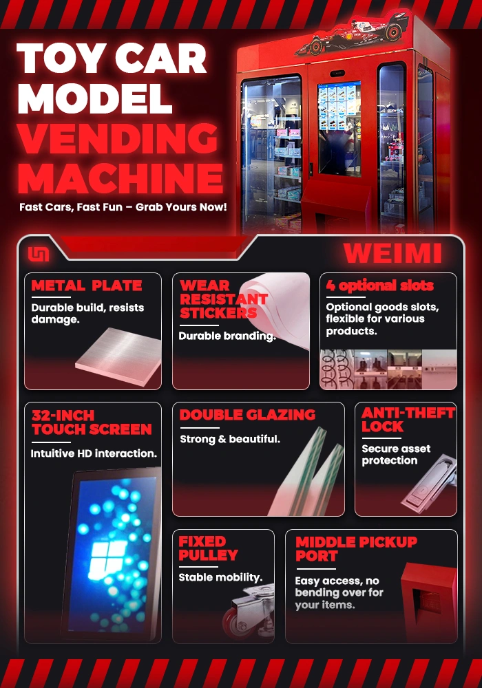 24/7 Unmanned Retail Toy Vending Machine with XY Elevator System and Flexible Capacity for Model Cars and Collectibles