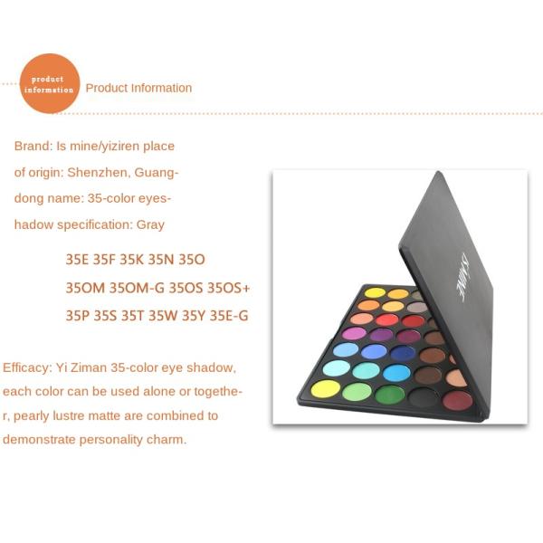 Cheap cosmetics makeup 35colors eyeshadow palette matte and glitter eye shadow palette