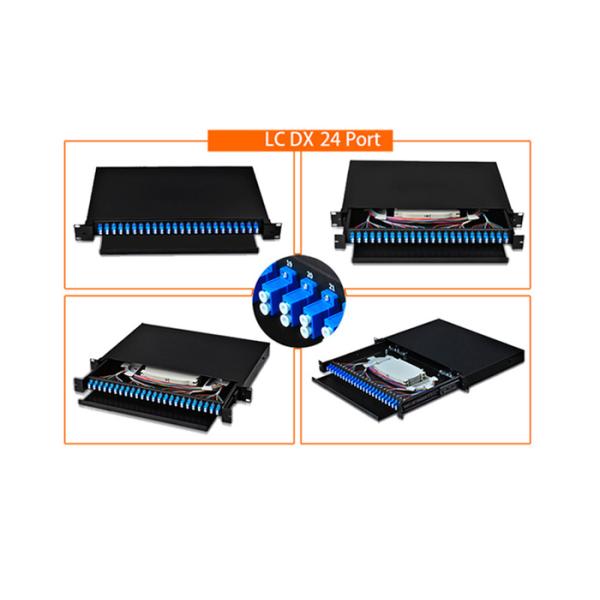 19 Inch 24 Port Slide-out Drawer Enclosure Fiber Optic Terminal Box for Data Centers and Pre-terminated Installations