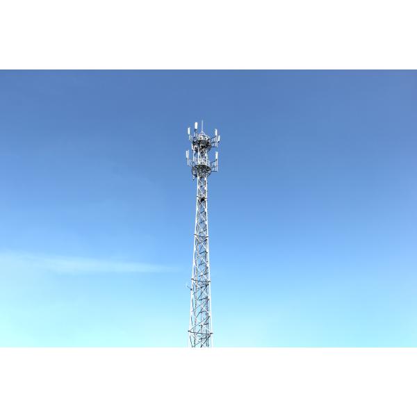 45m Q355b Radio Communication Towers Galvanized Three Legged Triangular