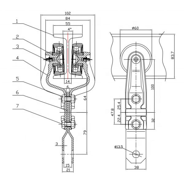 1.1KW 2.2KW Industrial Overhead Conveyor Chain For Powder Coating Line X348