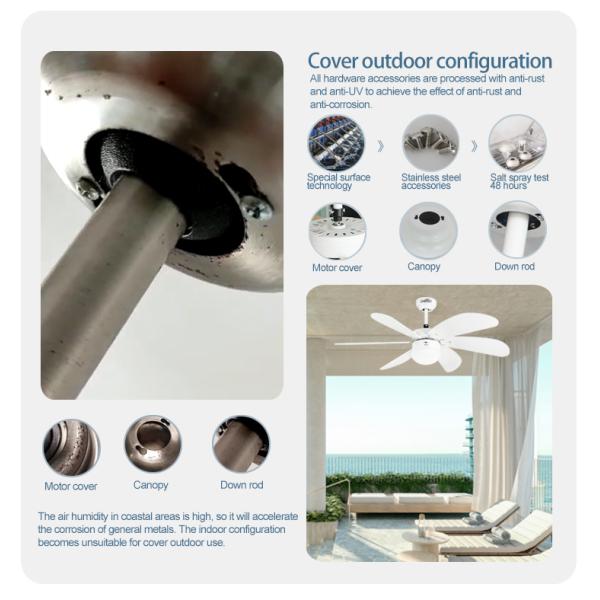 ceiling fan Restaurant Pull Chain Switch Ceiling Fan Six MDF Blades AC Motor