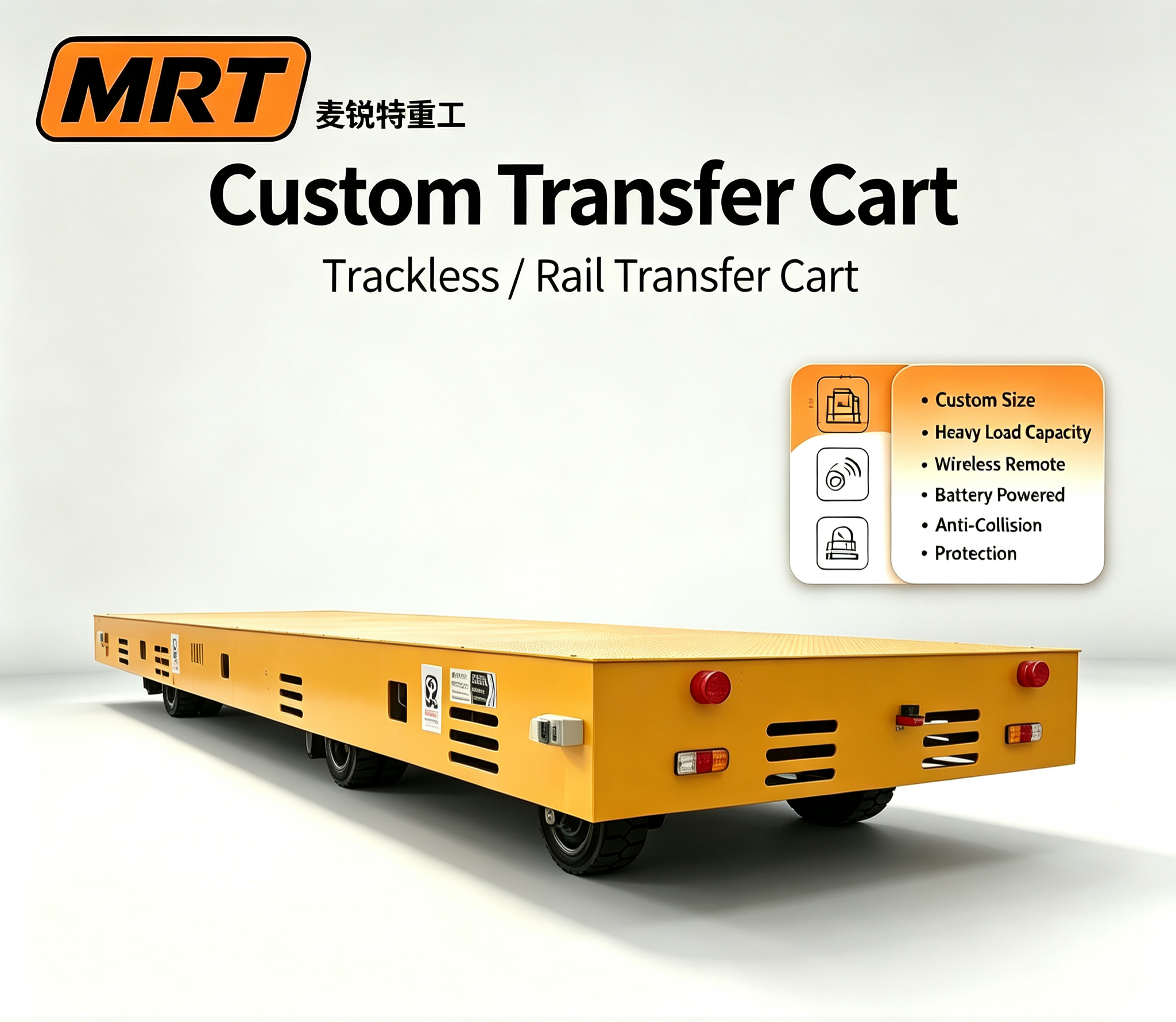 Industrial Battery Trackless Transfer Cart Maneuverable Rubber Wheel Transfer Cart For Workshop Material Transfer Work