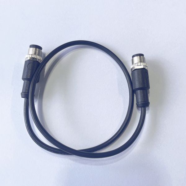 ODM M12 Cable Assembly DC-6G Frequency Range Gold Plated Brass Low VSWR ≤1.25 Male 8P to Male 4P