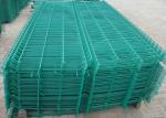 PVC Coated Wire Mesh Fence Panels For Highway / Construction Green Color