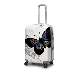 Wholesale ABS+PC butterfly printing hard shell spinner rolling lightweight two-piece luggage set from china suppliers