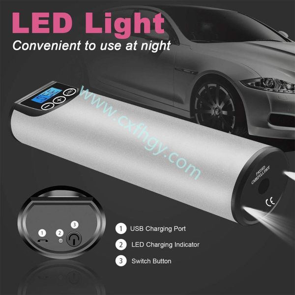 Cxfhgy 2000mAh Battery Air Compressor Car Portable Compresor Automatic Automobile Compressor LCD Screen Boat Pump De Ai