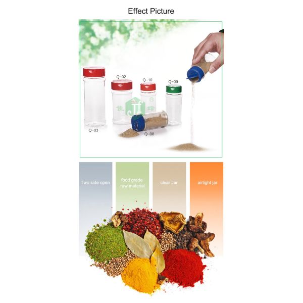 100ml Plastic Spice Container ,BBQ Condiment Pepper Bottle With Flip top, Clear Plastic Spice Jar