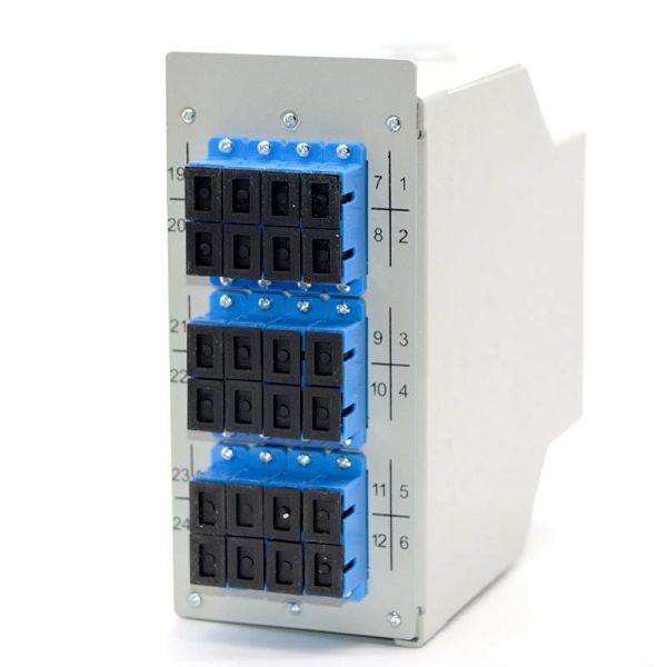 Fiber Optic DIN Rail Terminal Box Cold Roll Steel 12 Port 24core to 48Core