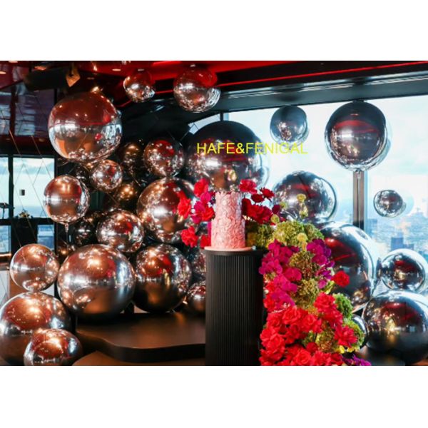 1ft 2ft 3ft PVC Silver Mirror Balloons For Indoor Or Outdoor Art Installations