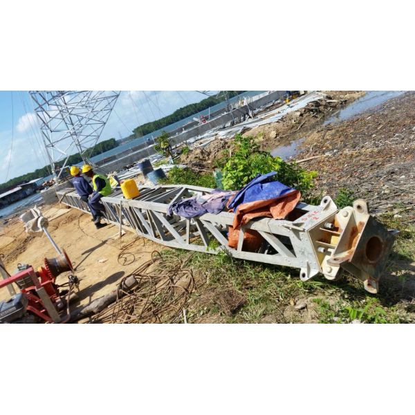 Inner Suspended Aluminum Gin Pole For Transmission Line Tower Erection