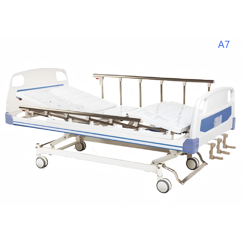 Triple-Wall Guardrail Manual Nursing Bed with Three-Side High Guardrails and Three-Crank Adjust