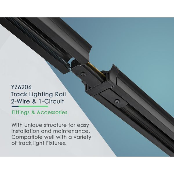Two Wire Surface Mounted Aluminum Track Rail 1m 1.5m 2m Thickened
