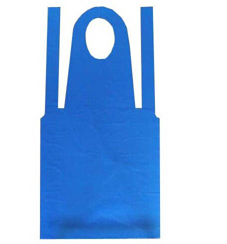 DISPOSABLE plastic pe apron in white or blue color, single packing or colord box packing