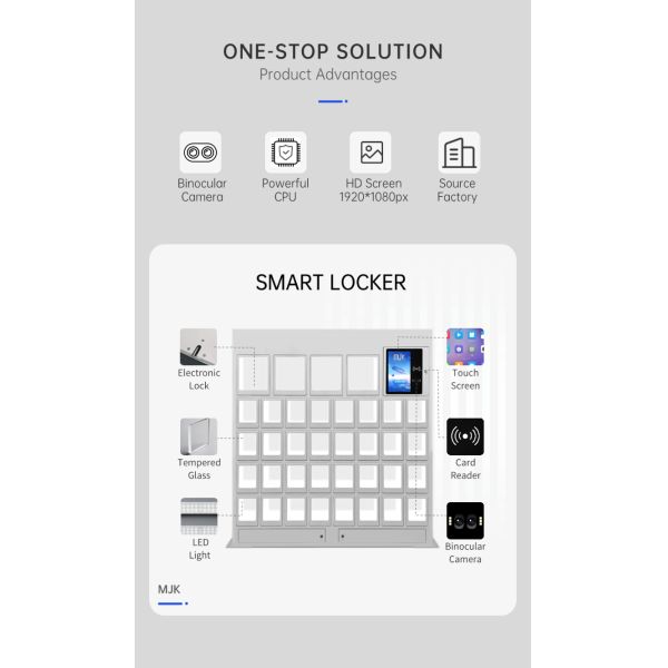 Smart Electronic Lock Parcel Locker with Windows Android OS Assembled Structure 18 Compartments for Security Storage