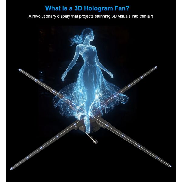 Step Into the Future With 3D Holographic LED Fan 3D Hologram 100cm Hologram Projector Advertising Display Fan Equipment