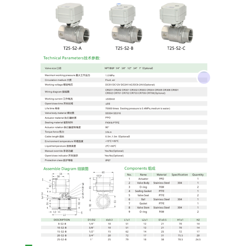 Etrany2IN DC5V SS304 2 Way 2-10V Modulating Electric Control High Temperature Water Ball Valve 2N.M Torque 1.0MPa