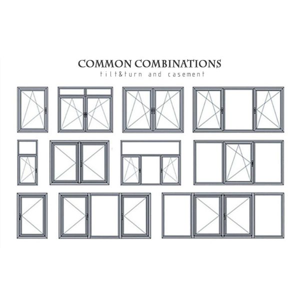 Simple Design Aluminum Windows Triple Glazed Tilt Turn Window Residential