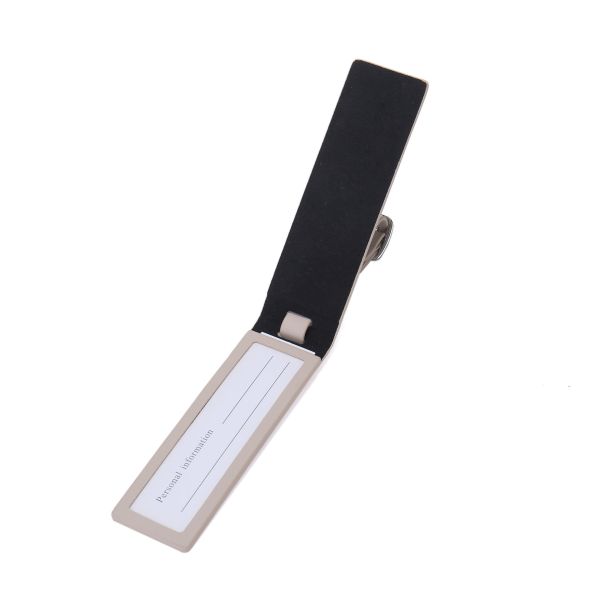 Custom Logo PU Leather Luggage Tags Name ID Label Baggage Identifier Water Resistant