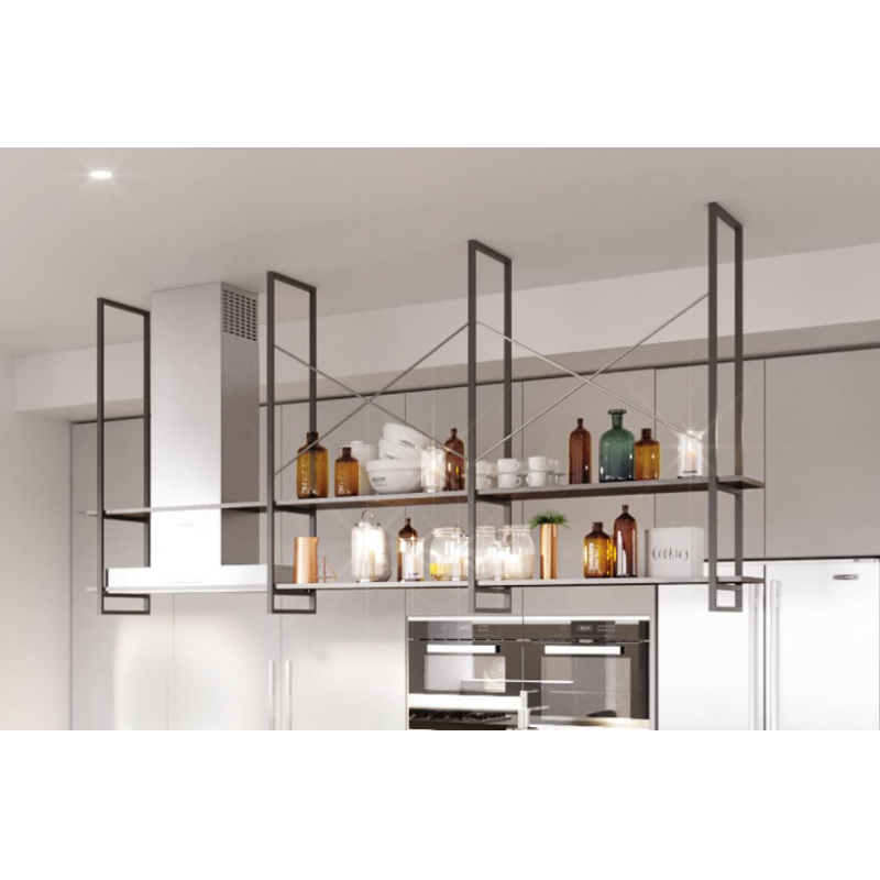 Solid Wood Ceiling Storage Rack for Contemporary Design Style Bars and Restaurants