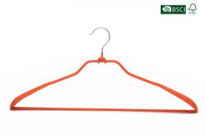 Wholesale Betterall Widen Shoulder Orange Color PVC Vinyl Coating Metal Hanger for Coat from china suppliers