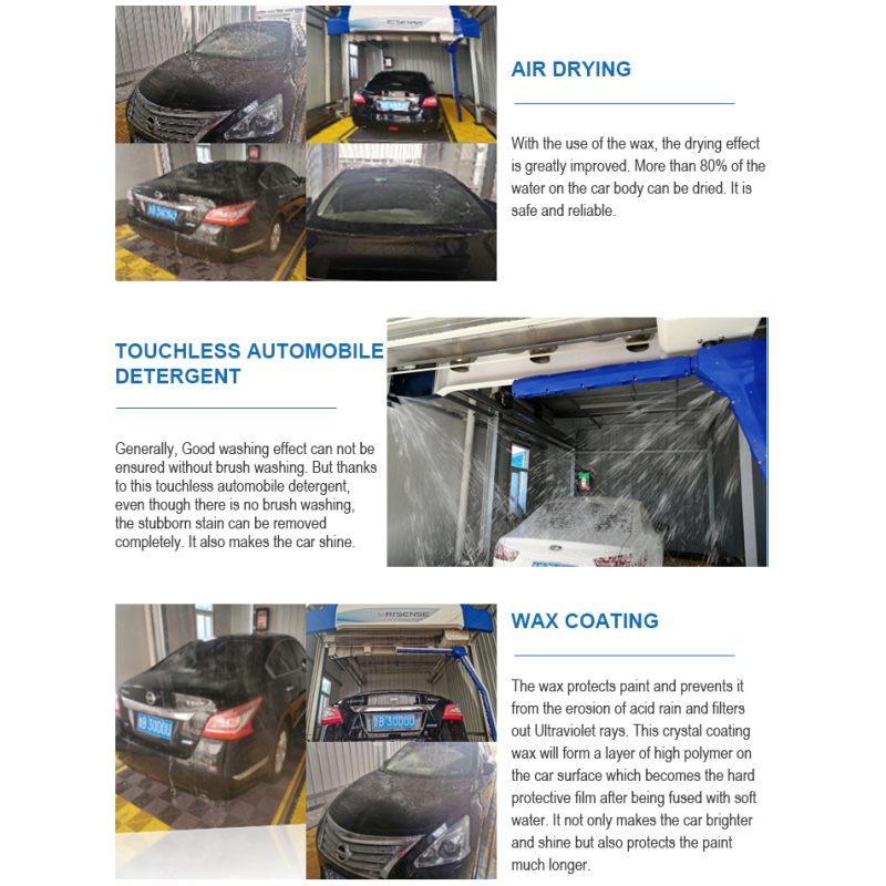 RISENSE Full Automatic 360 Touchless Robotic Car Wash Hot Dip Galvanizing Steel 3 Phase, AC 380v/50hz/60hz 1000-1500W ISO9001/CE