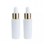 China Cylindrical Body White Dropper Bottle Glass Droppers For Essential Oils for sale