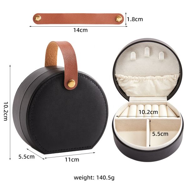 Scratch Proof Luxury PU Leather Velvet Lined Jewelry Box Ring Earring Necklace Organizer