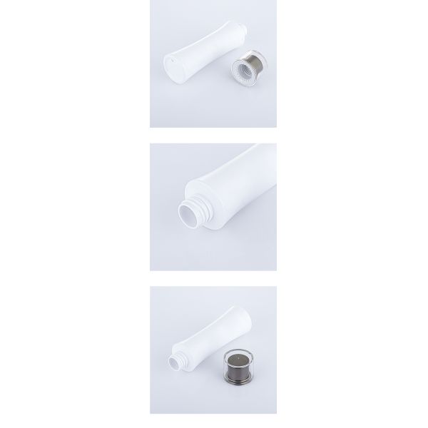 White Plastic Cosmetic Shampoo Lotion Bottle With Screw Cap